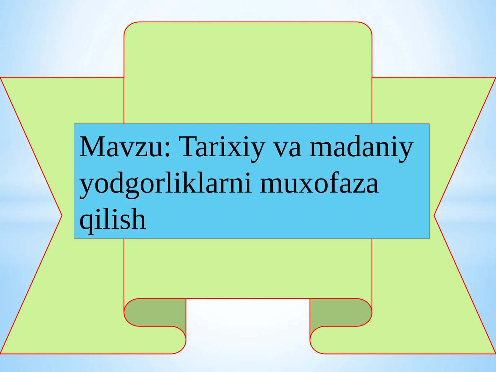 Tarixiy va madaniy qorilgan joylar muhofazasi 1