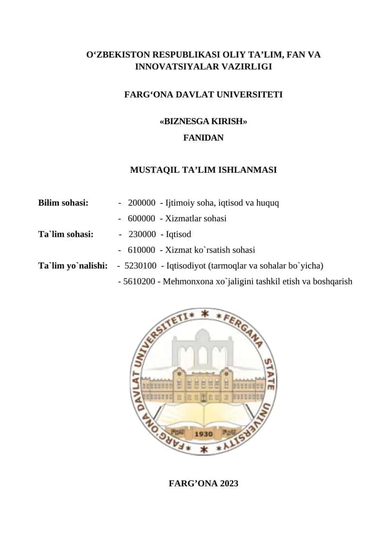 MUSTAQIL TA`LIMNI TASHKIL ETISHNING SHAKL VA MAZMUNI 1