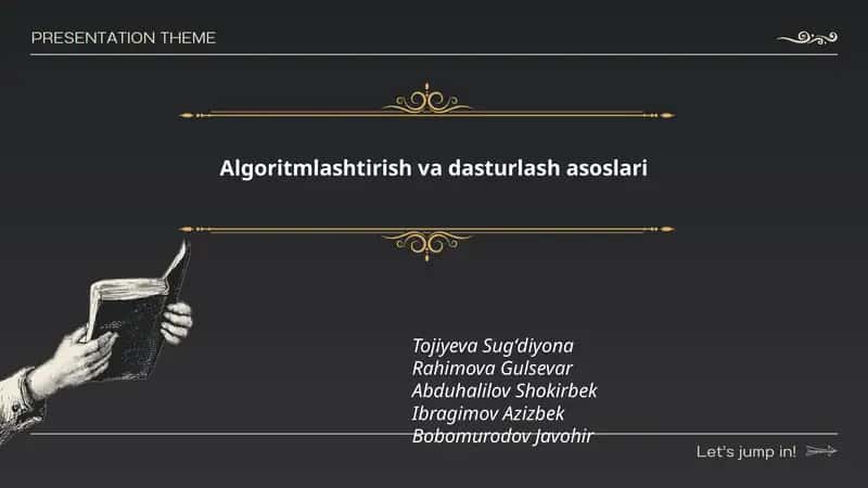 Algoritmlashtirish va dasturlash asoslari 1