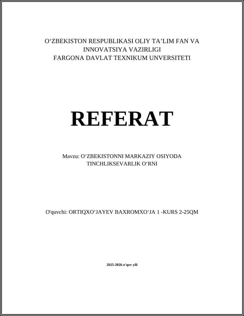 Oʻzbekistonni Markaziy Osiyoda Tinchliksevarlik Oʻrni 1