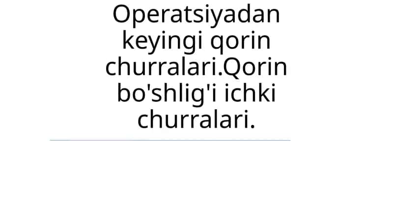 Operatsiyadan keyingi qorin churralari 1