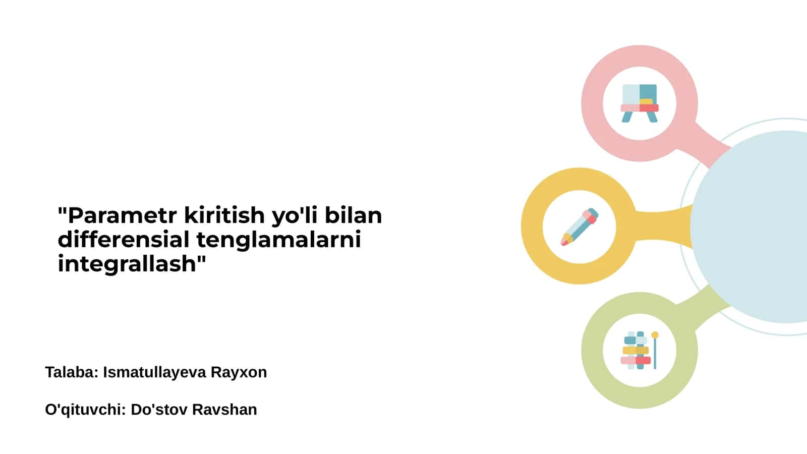 Parametr kiritish yo'li bilan differensial tenglamalarni integrallash 1