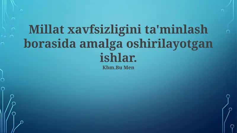 Vatan xavfsizligi va favqulodda tayyorgarlik 1