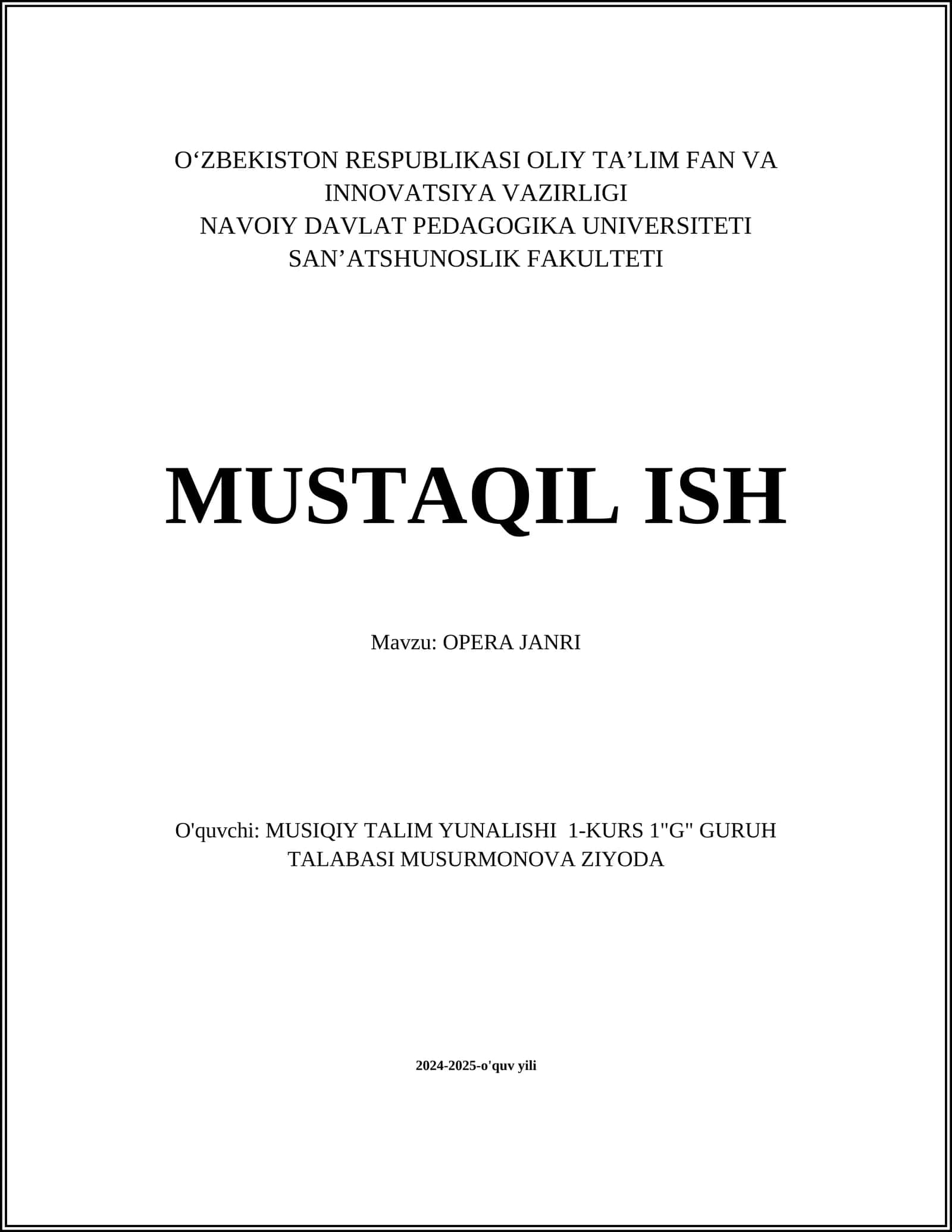 Opera janri 1