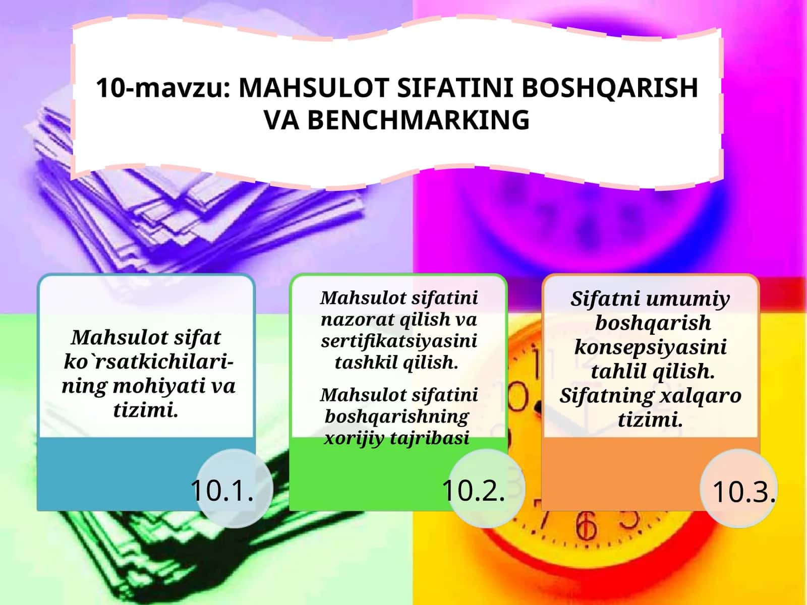 MAHSULOT SIFATINI BOSHQARISHVA BENCHMARKING 1