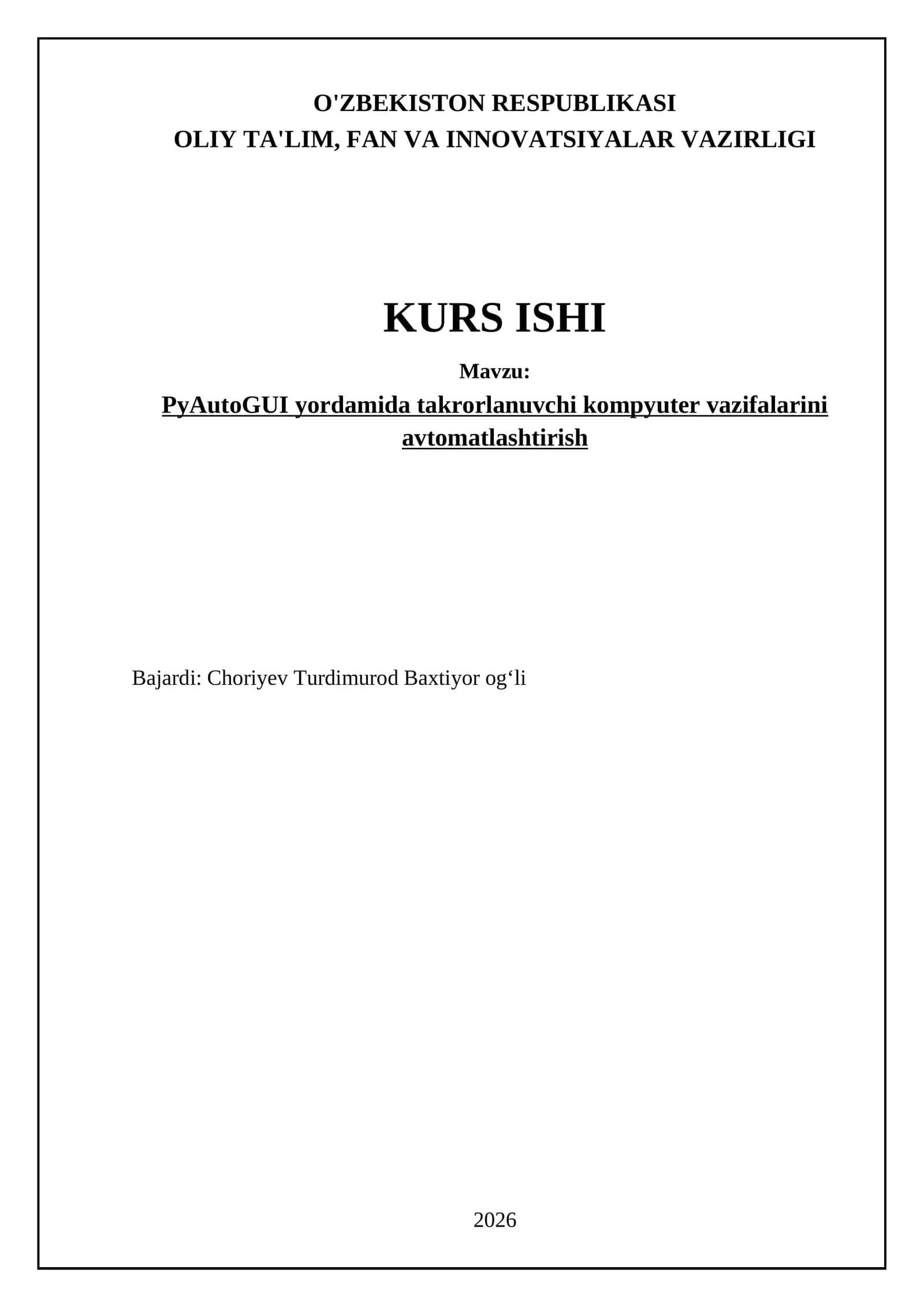 PyAutoGUI yordamida takrorlanuvchi kompyuter vazifalarini avtomatlashtirish 1