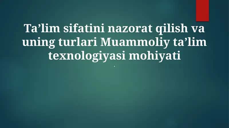 Muammoli O'quv Texnologiyalari va Ularning Ta'siri 1