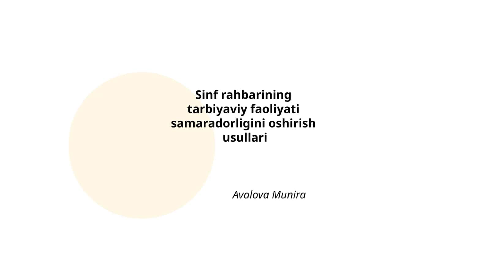 Sinf rahbarining tarbiyaviy faoliyati samaradorligini oshirish usullari 1