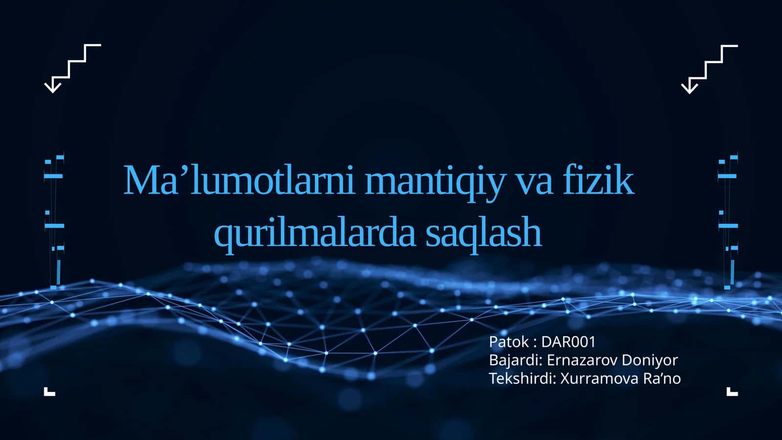 Ma’lumotlarnimantiqiyvafizikqurilmalardasaqlash 1