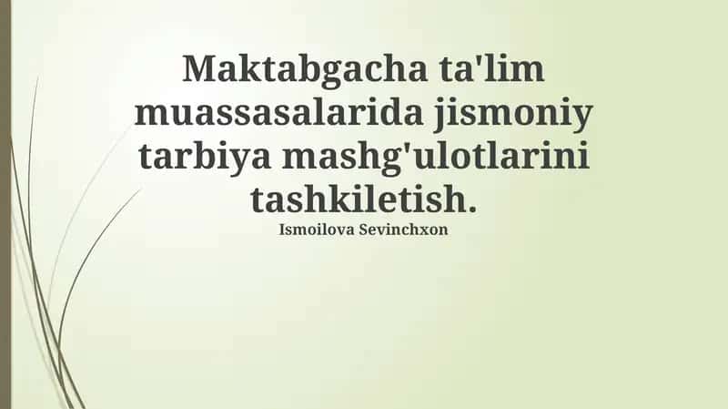Jismoniy tarbiya mashg'ulotlarini tashkil etish 1