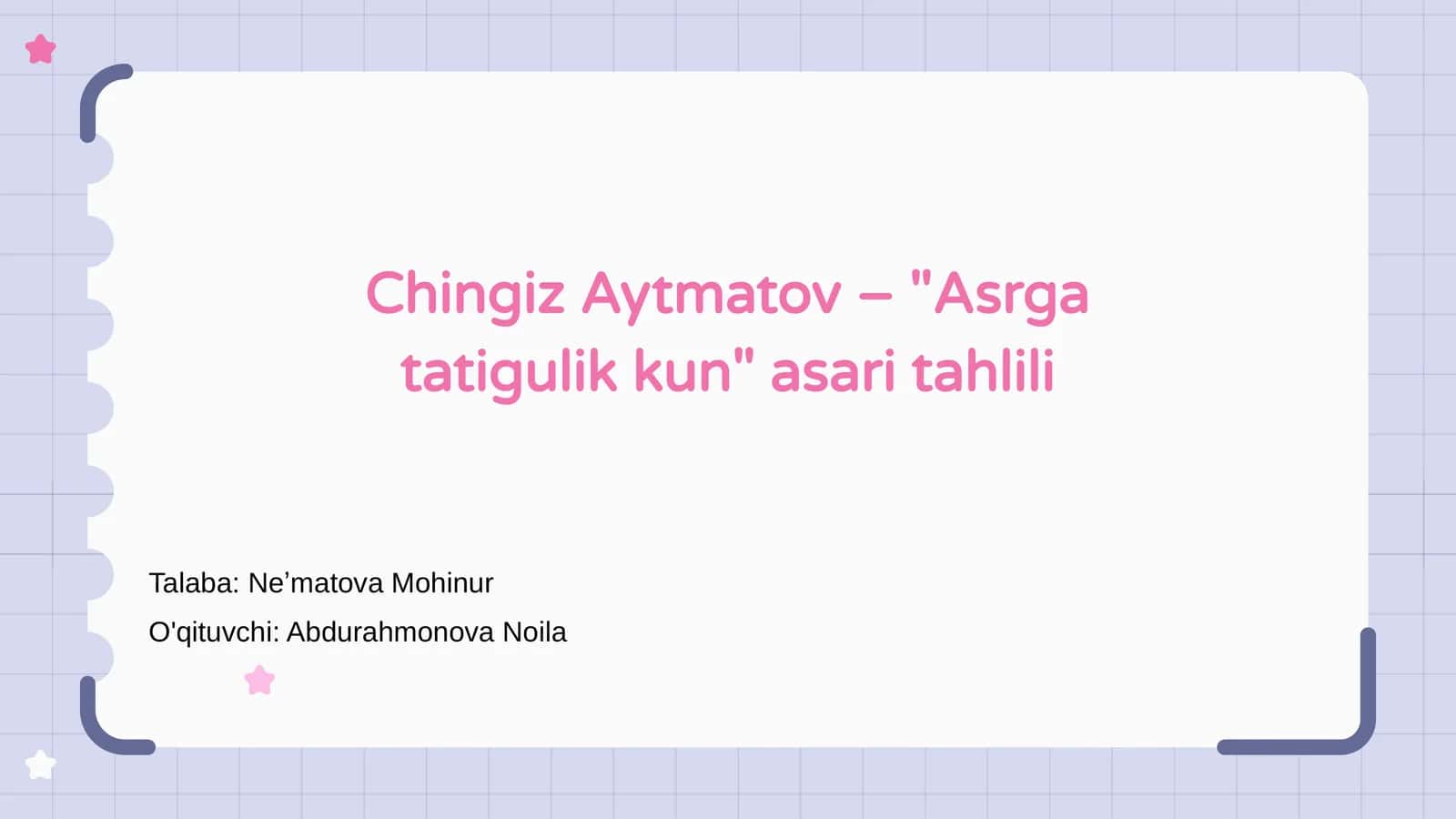 Asrga tatigulik kun asari tahlili 1