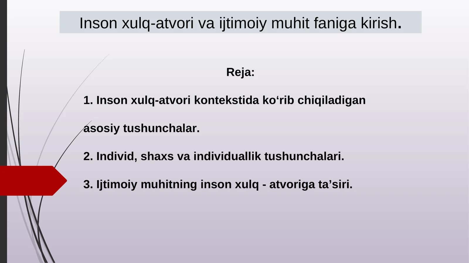 Inson xulq-atvori va ijtimoiy muhit faniga kirish 1