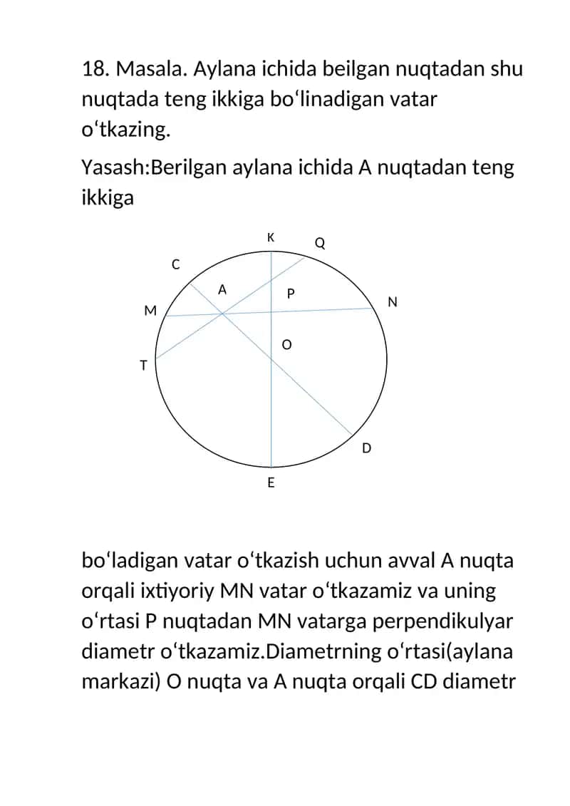 Berilgan malumotlarga ko‘ra uchburchak yasash: α,<latex>∠B</latex>,<latex>lb</latex> 1