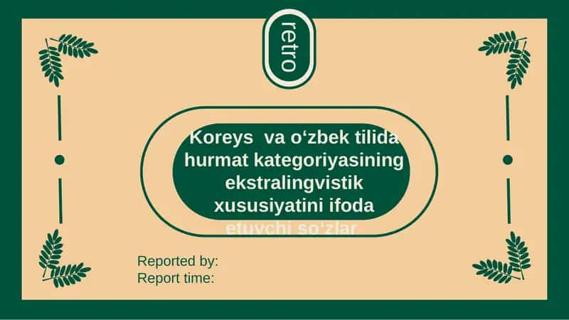 koreys tili ekstralingvistik hurmat shakllari 1