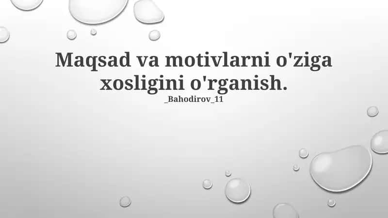 Maqsad va motivlarni o'ziga xosligini o'rganish 1