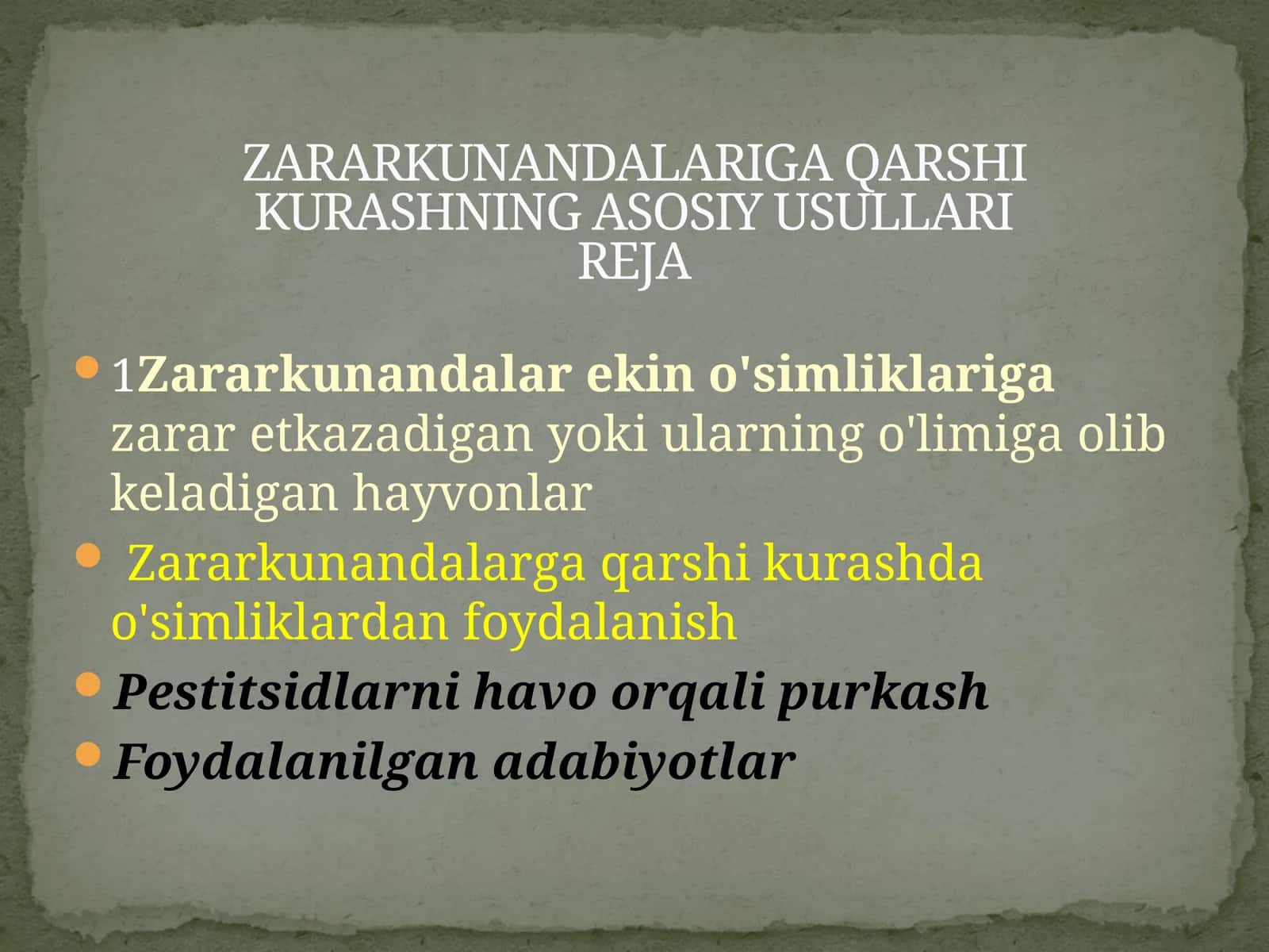 Zararkunandalar ekin o'simliklarigazarar etkazadigan yoki ularning o'limiga olib keladigan hayvonlar 1