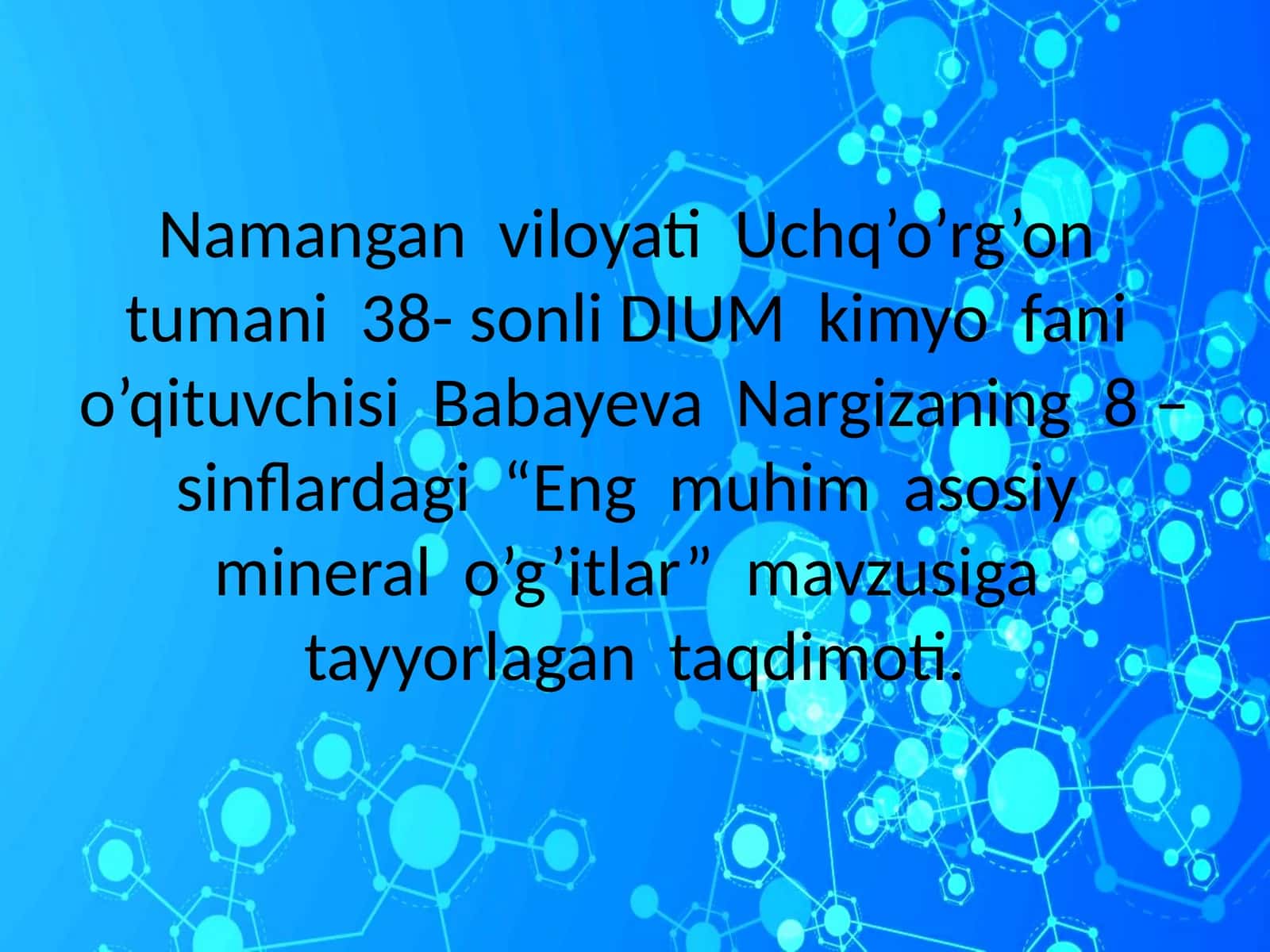 Eng muhim asosiy mineralo'gitlar 1