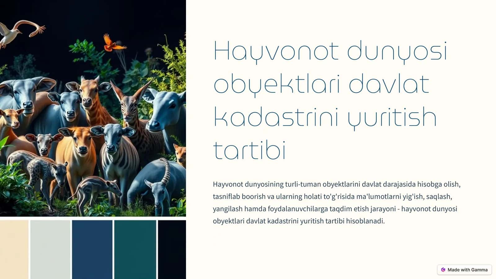 Hayvonot dunyosi obyektlari davlat kadastrini yuritish tartibi 1