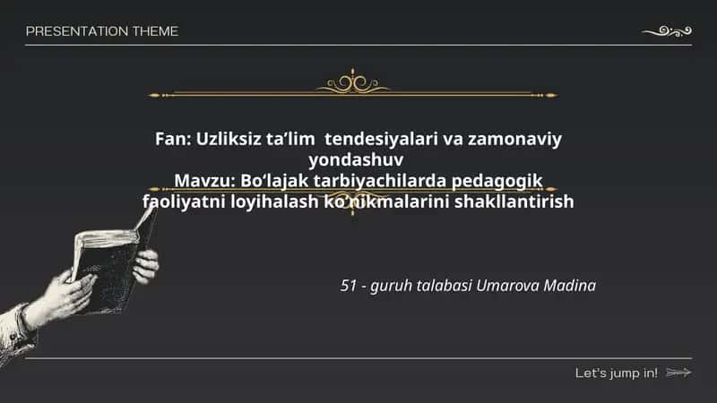 Boʻlajak tarbiyachilarda pedagogik faoliyatni loyihalash koʻnikmalarini shakllantirish 1
