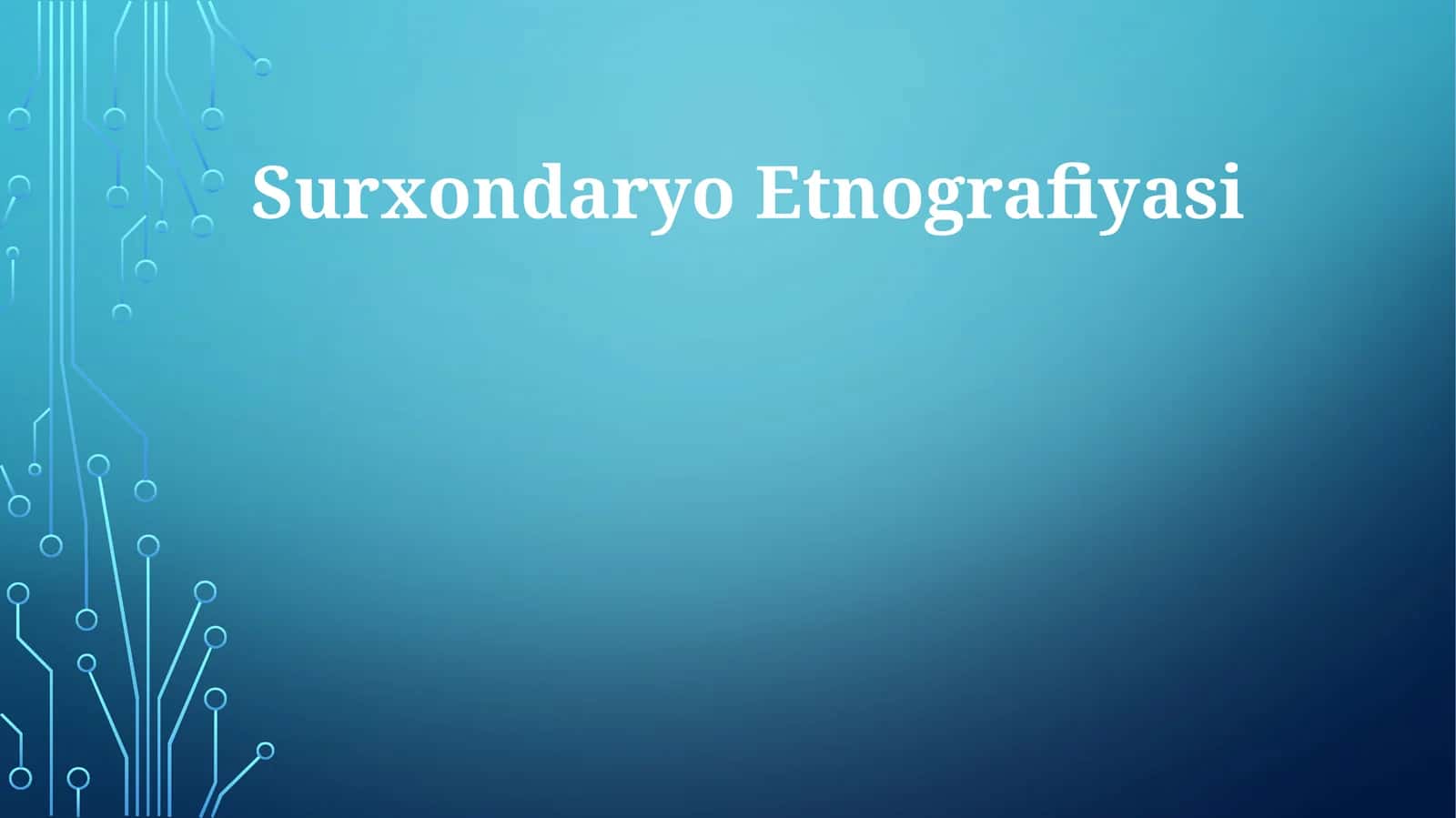 Surxondaryo Etnografiyasi 1