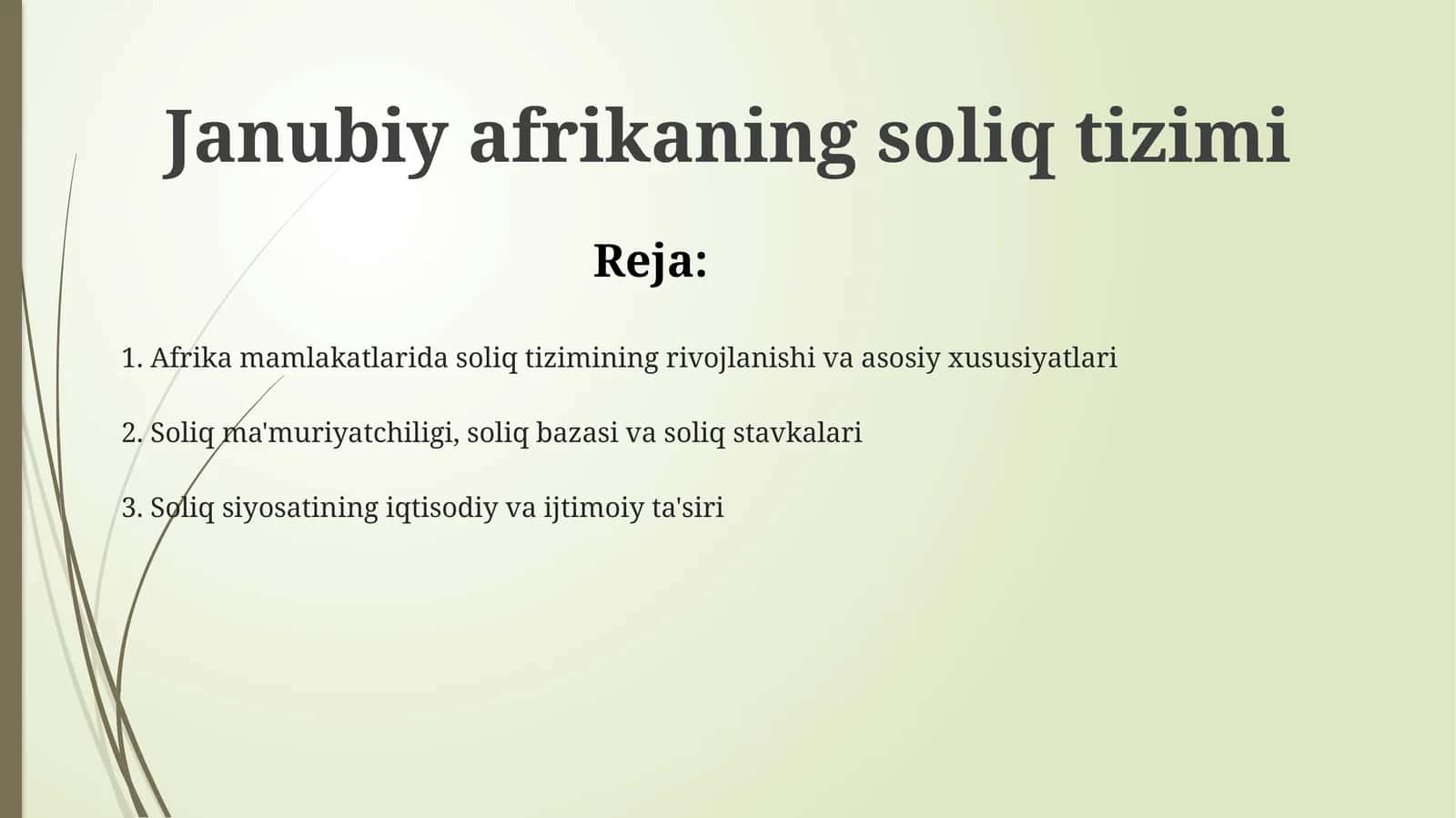 Janubiy afrikaning soliq tizimi 1