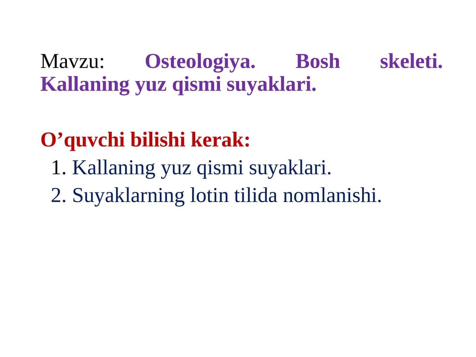 Osteologiya.Boshskeleti.Kallaningyuzqismi suyaklari 1