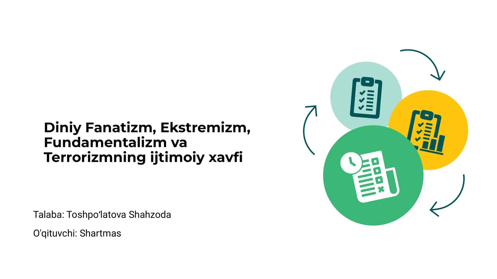 Diniy Fanatizm, Ekstremizm, Fundamentalizm va Terrorizmning ijtimoiy xavfi 1