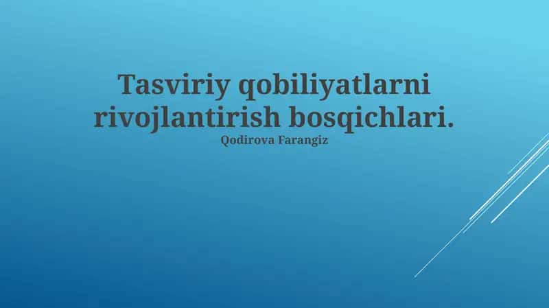 Tasviriy qobiliyatlarni rivojlantirish bosqichlari 1