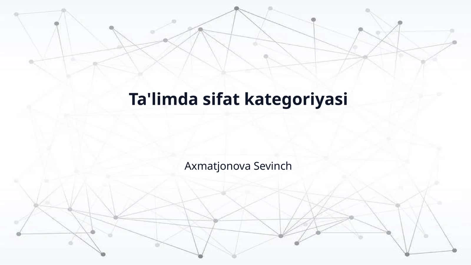 Ta'limda sifat kategoriyasi 1