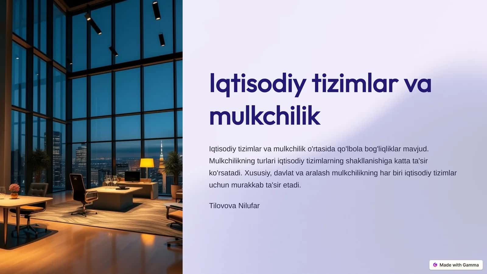 Iqtisodiy tizimlar va mulkchilik 1