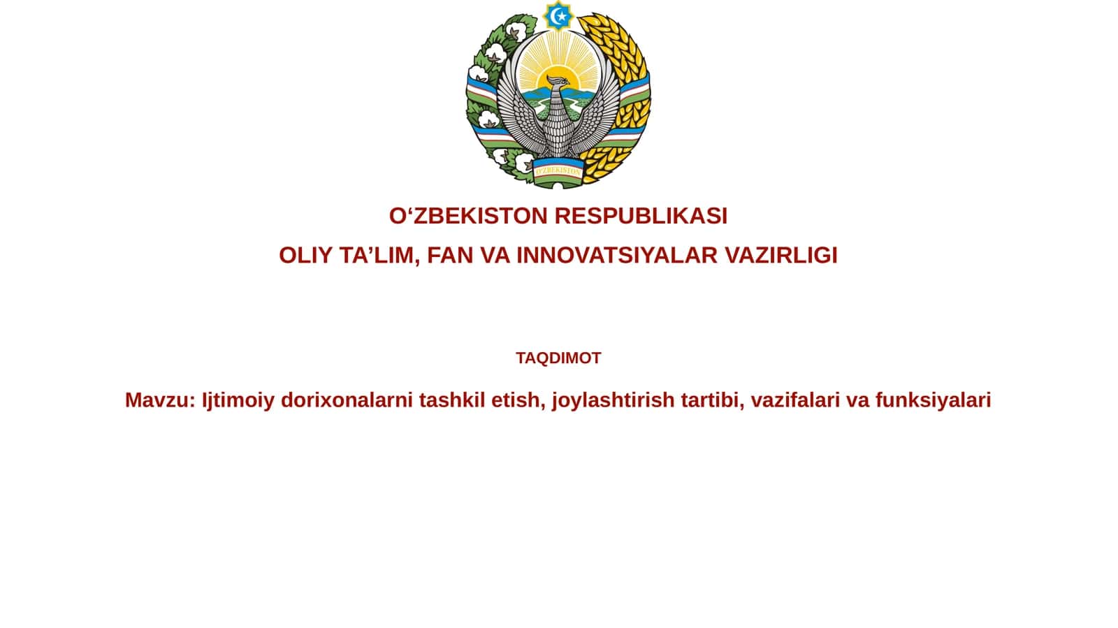 Ijtimoiydorixonalarnitashkiletish,joylashtirishtartibi,vazifalarivafunksiyalari 1