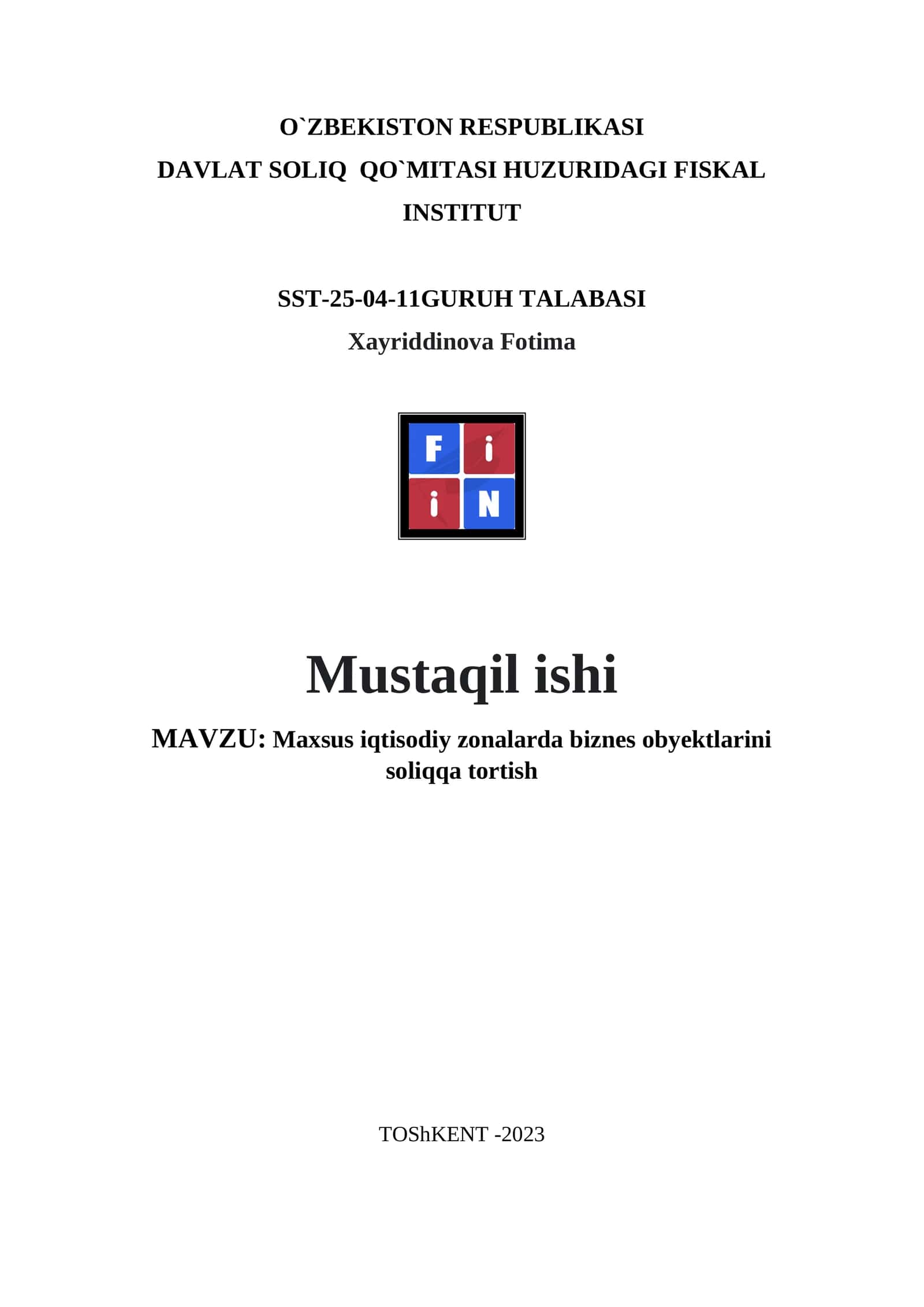 Maxsus iqtisodiy zonalarda biznes obyektlarini soliqqa tortish 1