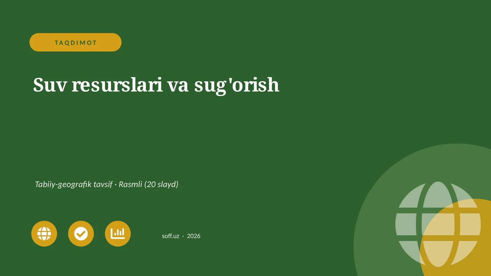 Suv resurslari va sug'orish 1