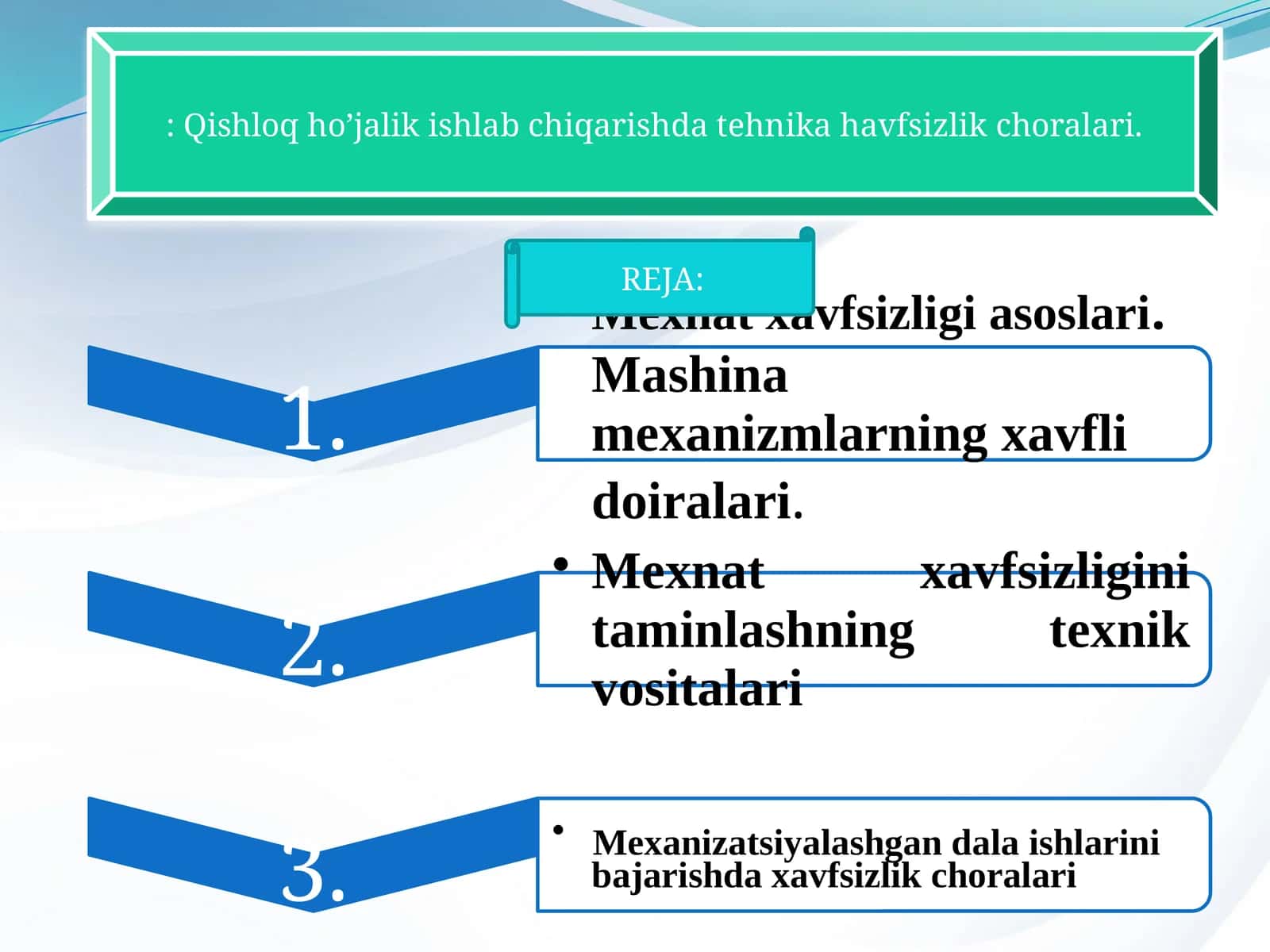 Ishlovchilarning mehnat xavsizligi 1