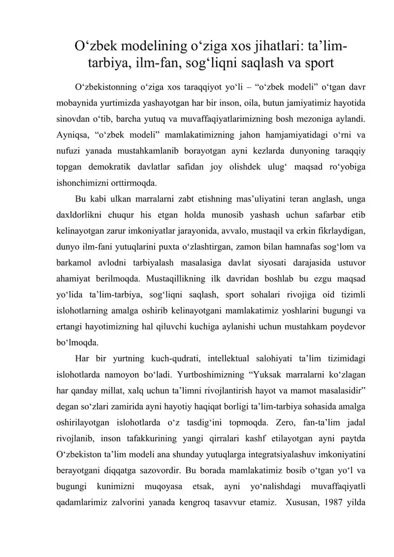 O‘zbek modeli 1