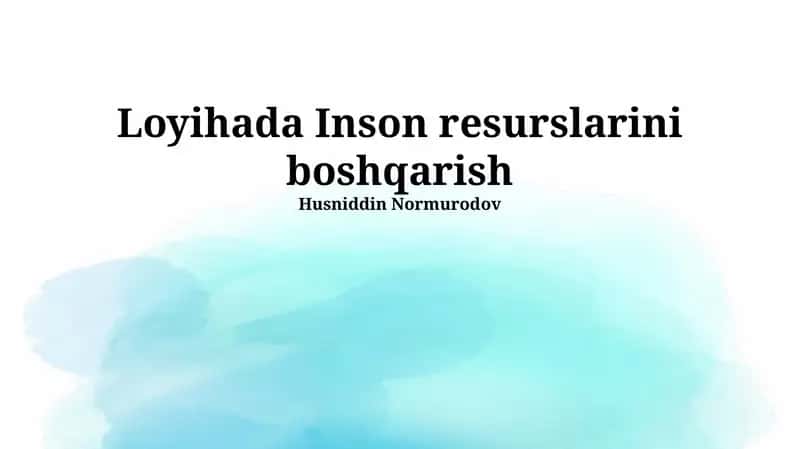 Inson resurslarini boshqarish 1