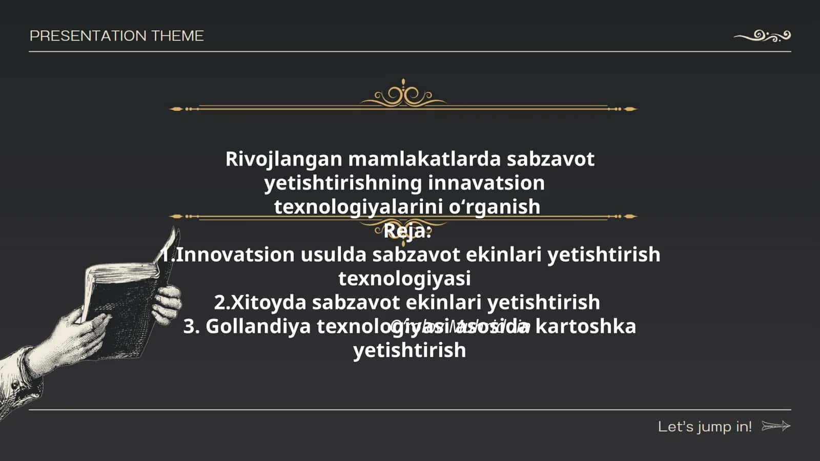 Rivojlangan mamlakatlarda sabzavot yetishtirishning innavatsion texnologiyalarini о‘rganish 1