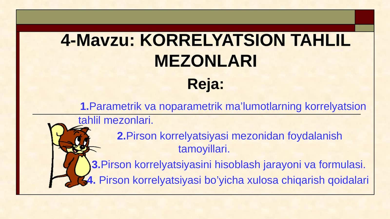 КОRRЕLYATSION TAHLIL MЕZОNLARI 1