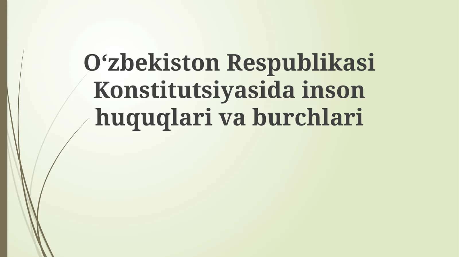 Oʻzbekiston Respublikasi Konstitutsiyasida inson huquqlari va burchlari 1
