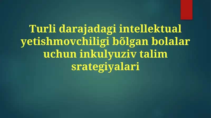 Inklyuziv Sinf Strategiyalari 1