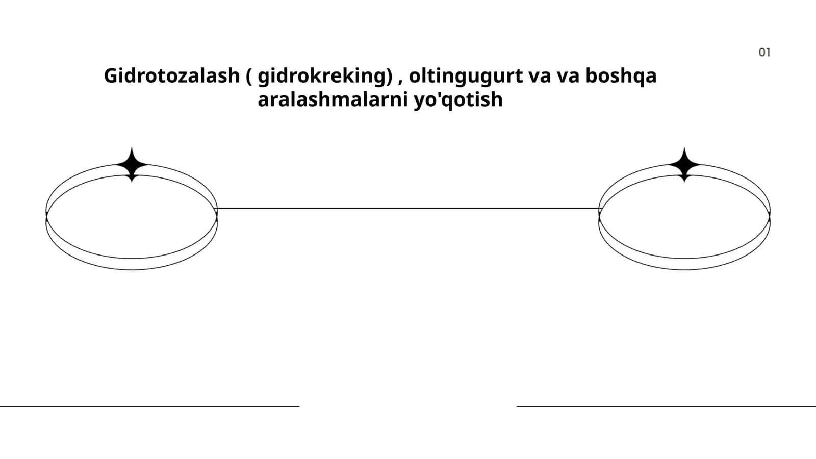 Gidrotozalash (gidrokreking): oltingugurt va va boshqa aralashmalarni yo'qotish 1