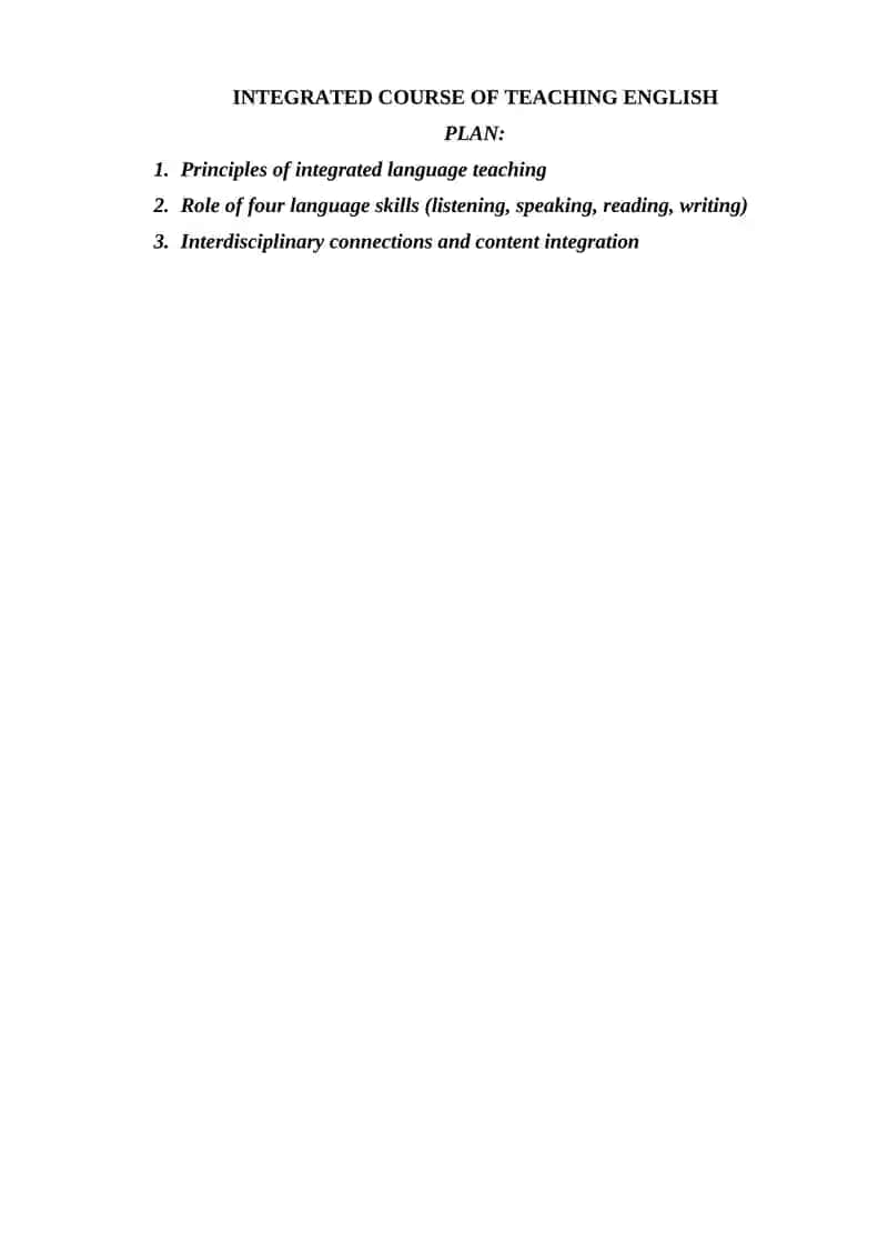 INTEGRATED COURSE OF TEACHING ENGLISH