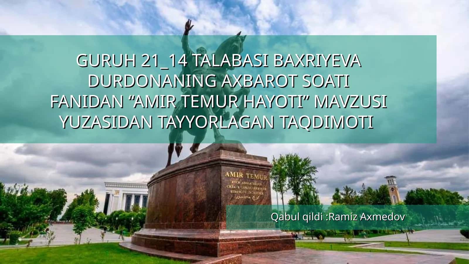 Amir Temur hayoti 1