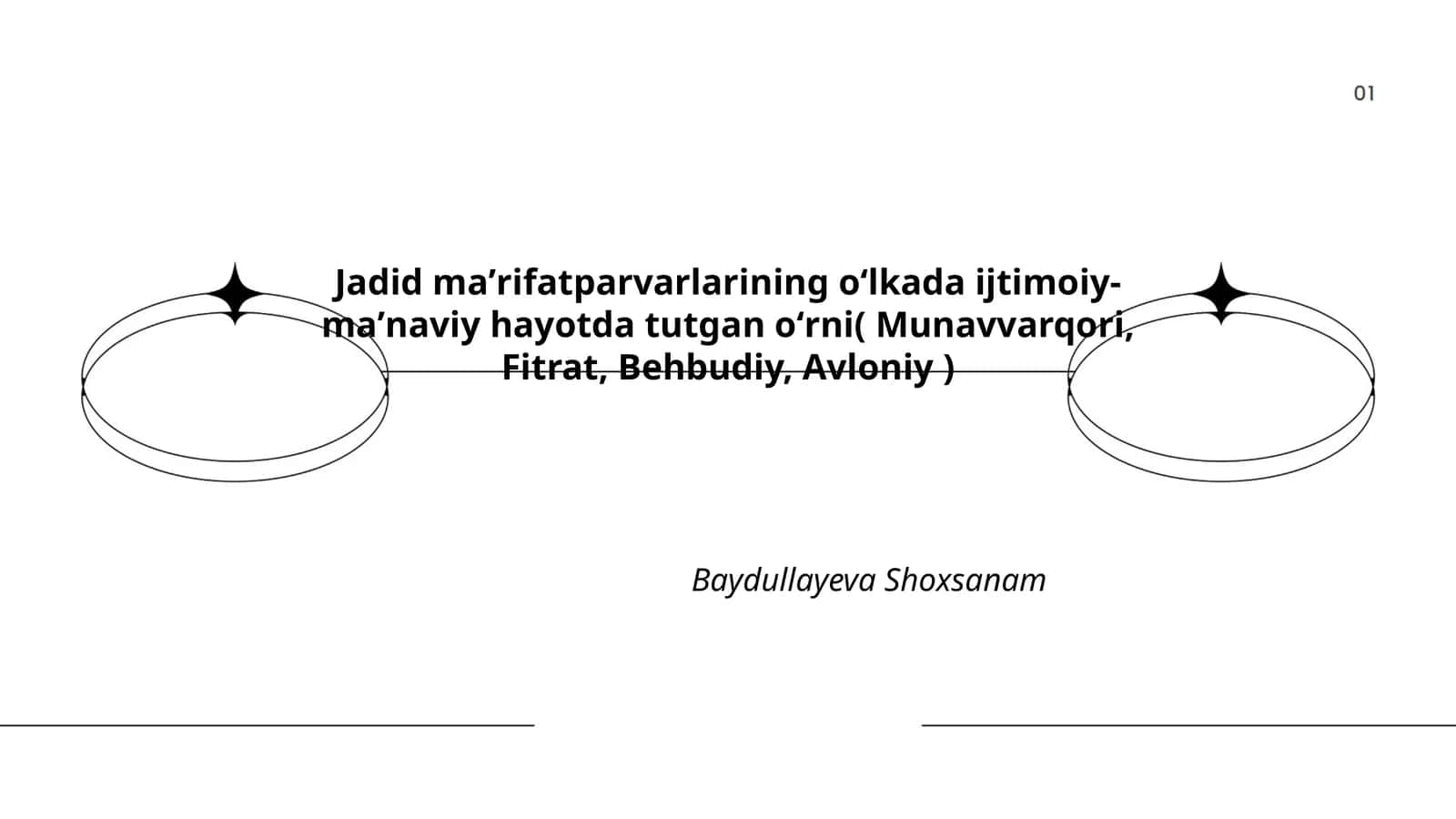Jadid maʼrifatparvarlarining oʻlkada ijtimoiy-maʼnaviy hayotda tutgan oʻrni( Munavvarqori, Fitrat, Behbudiy, Avloniy ) 1