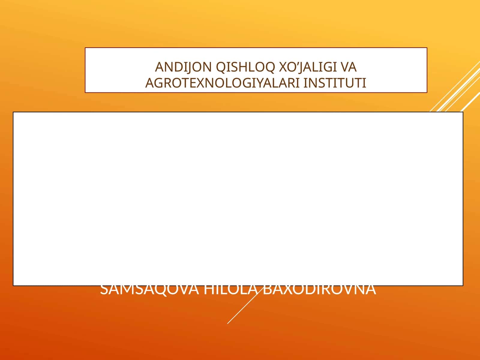 Qishloq xo’jaliginin mexanizatsiyalash va avtomatlashtirish fani 1