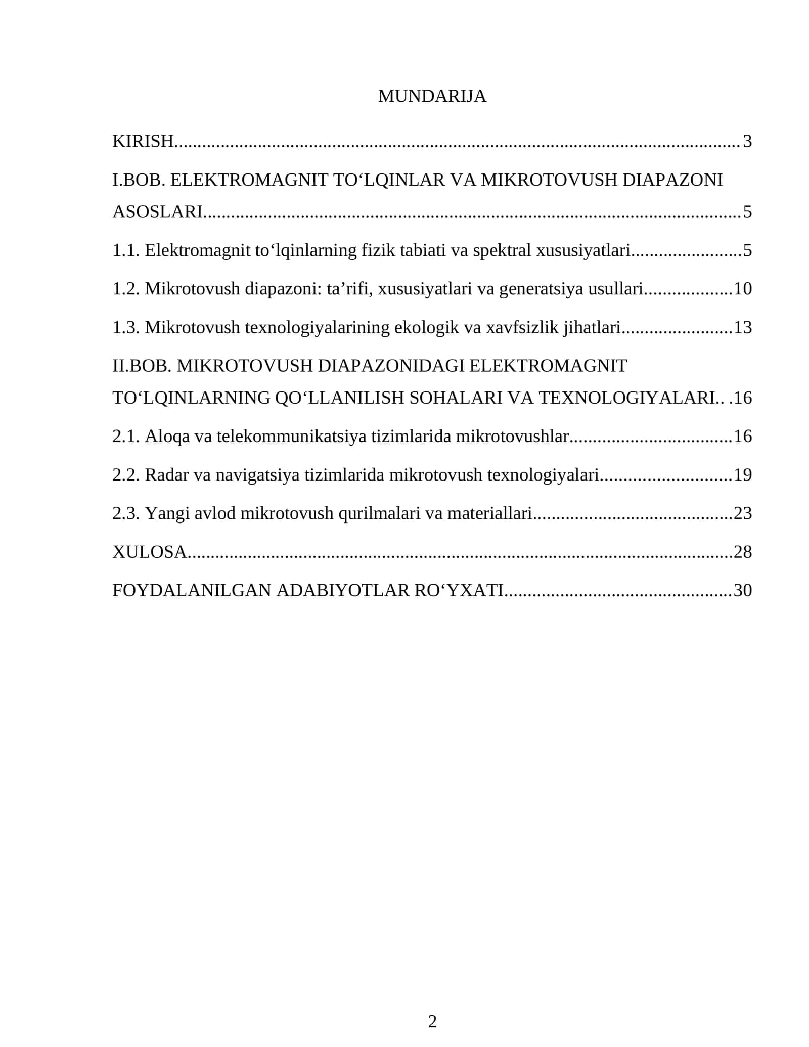 Elektromagnit to‘lqinlarning fizik tabiati va spektral xususiyatlari 1
