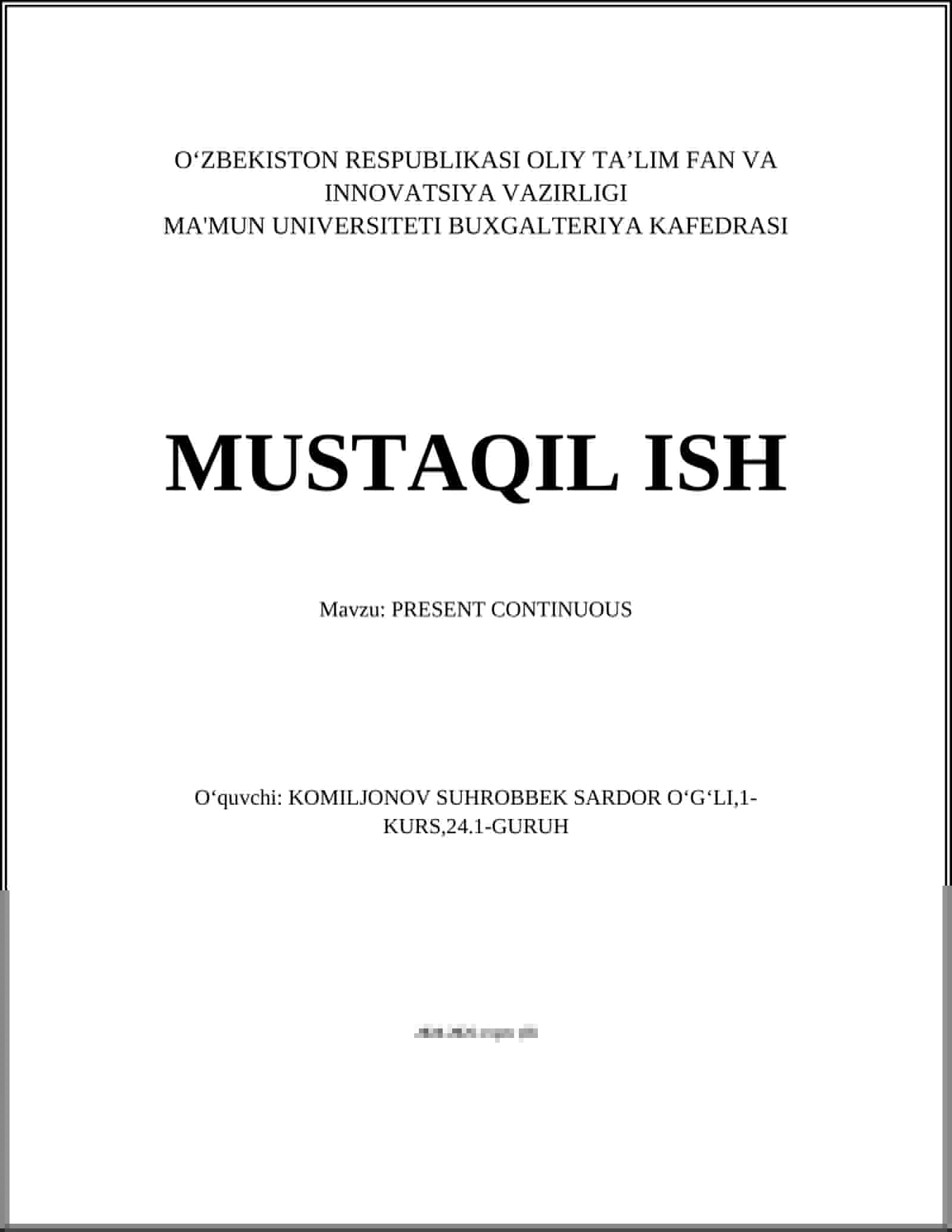 PRESENT CONTINUOUS 1