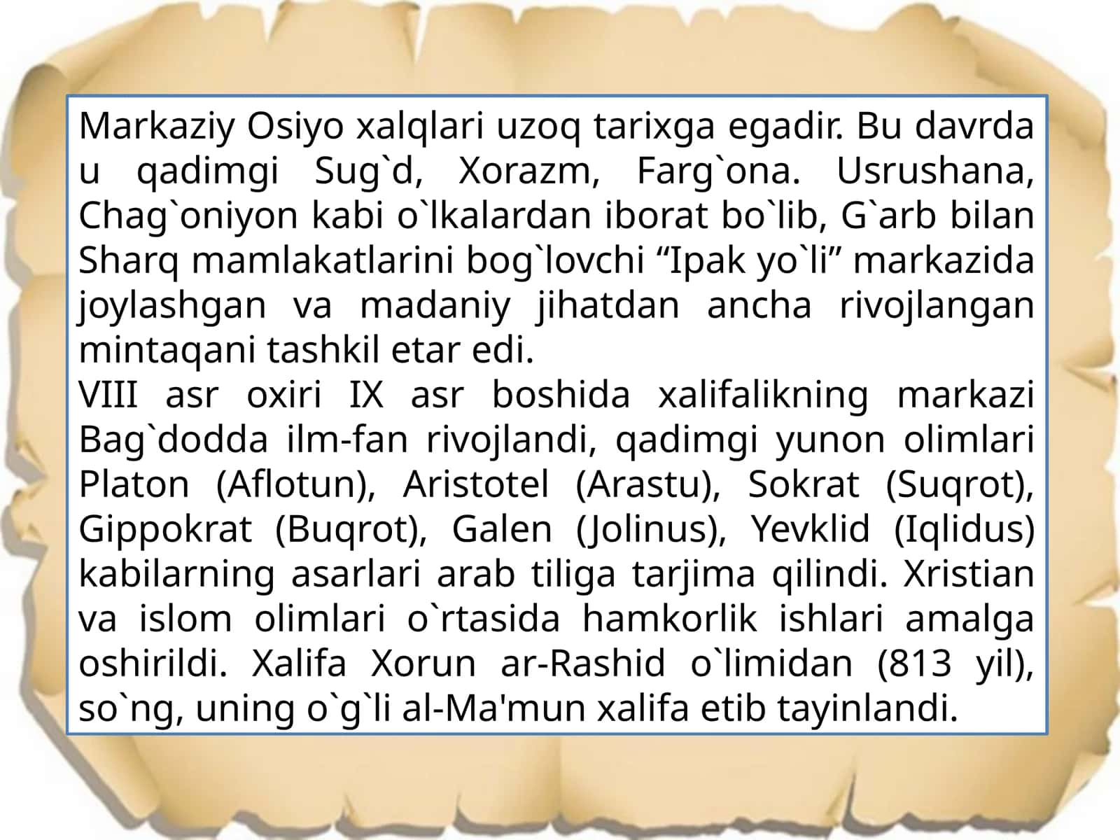 Markaziy Osiyo xalqlari uzoq tarixga egadir 1