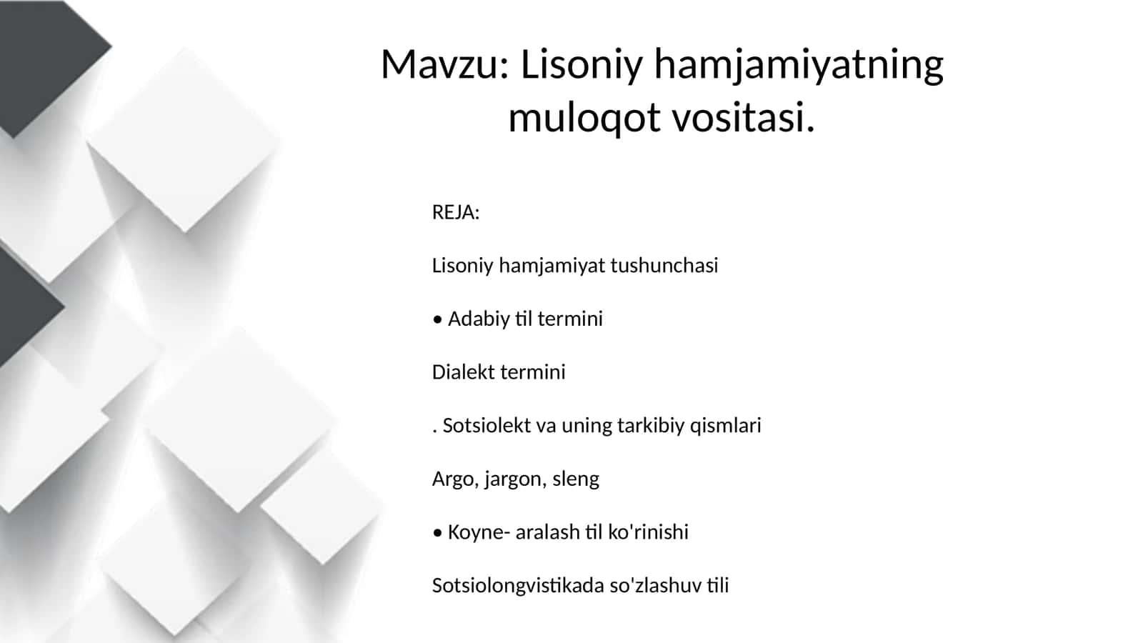 Lisoniy hamjamiyatning muloqot vositasi 1