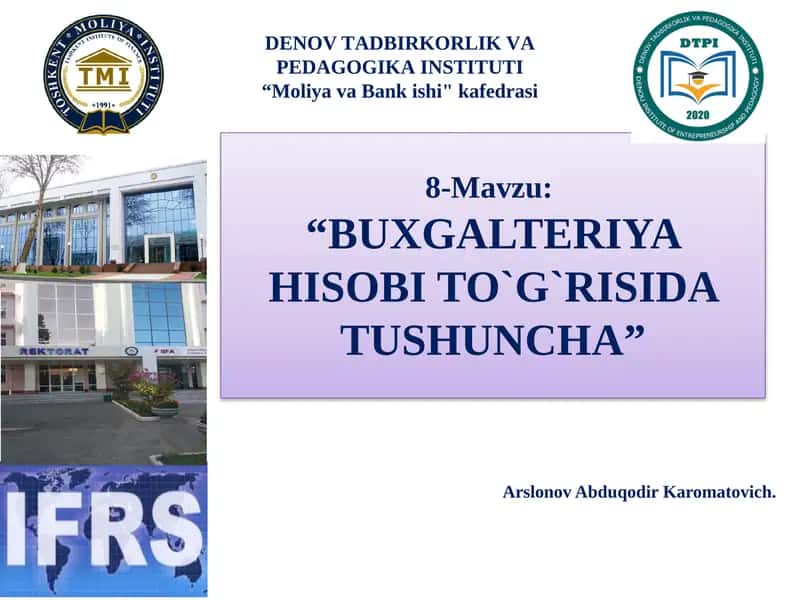 BUXGALTERIYAHISOBI TO`G`RISIDA TUSHUNCHA 1
